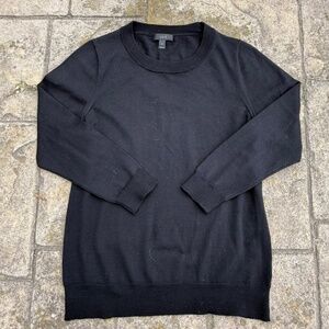 J. Crew 100% Merino Wool Lightweight Crew Neck Sweater Black E1277 Women Medium